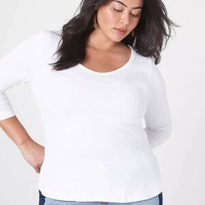 🆕 Fitted 3/4-Sleeve Voop-Neck Tee from Lane Bryant